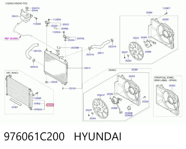 Chłodnica klimatyzacji 976061C200 Hyundai/Kia