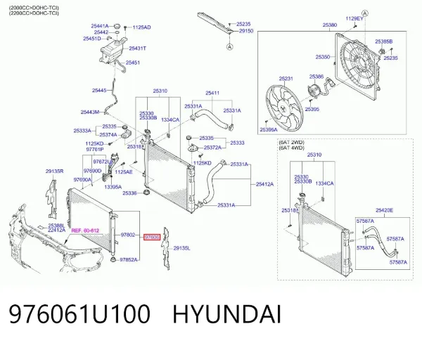 Chłodnica klimatyzacji 976061U100 Hyundai/Kia