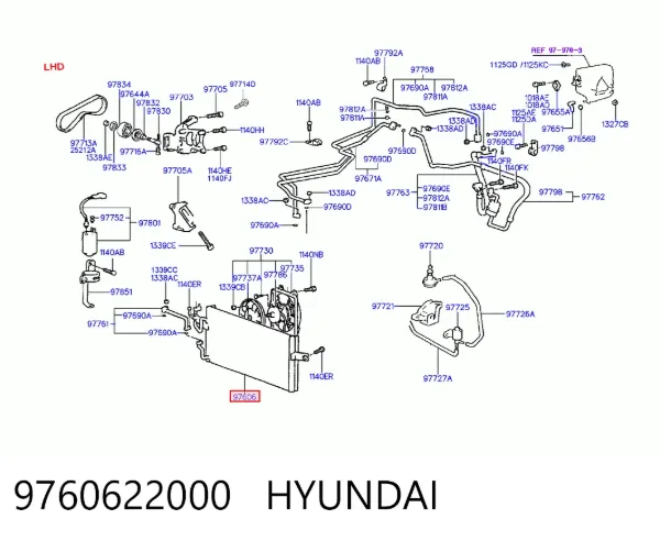 Chłodnica klimatyzacji 9760622000 Hyundai/Kia