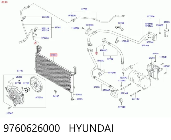 Chłodnica klimatyzacji 9760626000 Hyundai/Kia