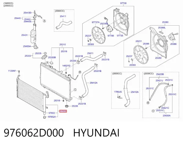 Chłodnica klimatyzacji 976062D000 Hyundai/Kia