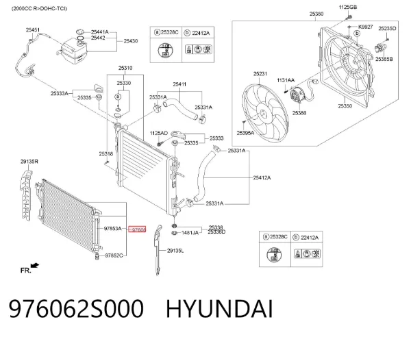 Chłodnica klimatyzacji 976062S000 Hyundai/Kia