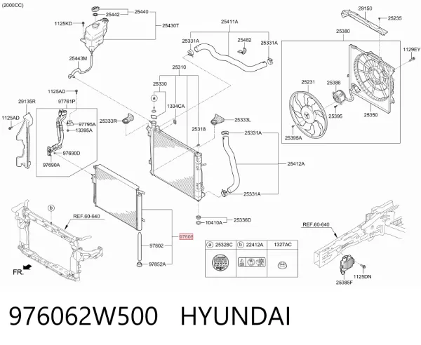 Chłodnica klimatyzacji 976062W500 Hyundai/Kia