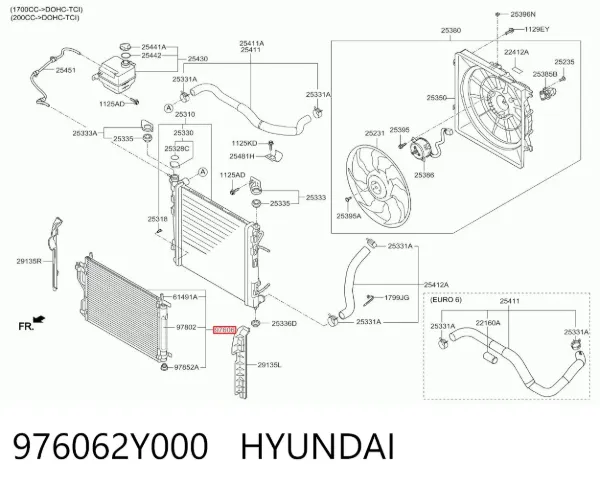 Chłodnica klimatyzacji 976062Y000 Hyundai/Kia