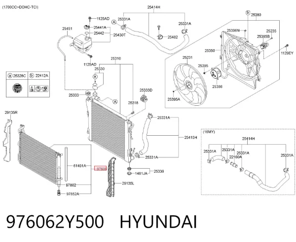 Chłodnica klimatyzacji 976062Y500 Hyundai/Kia