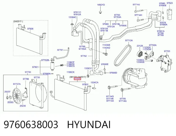 Chłodnica klimatyzacji 9760638003 Hyundai/Kia