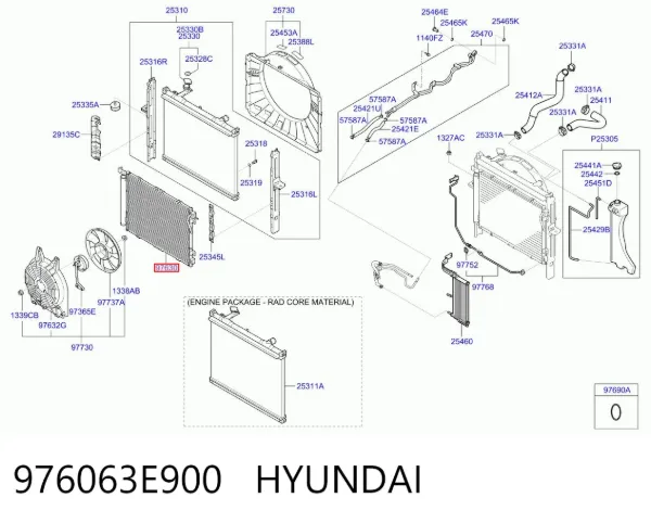 Chłodnica klimatyzacji 976063E900 Hyundai/Kia
