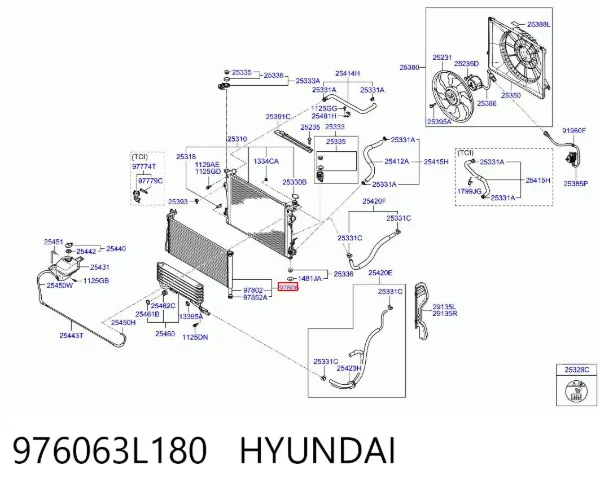 Chłodnica klimatyzacji 976063L180 Hyundai/Kia