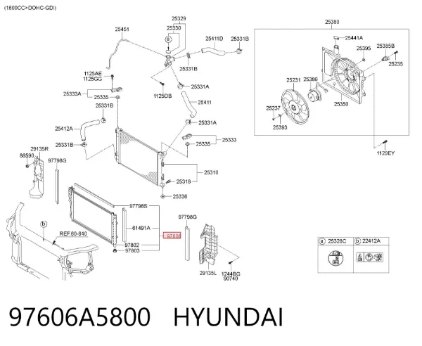 Chłodnica klimatyzacji 97606A5800 Hyundai/Kia