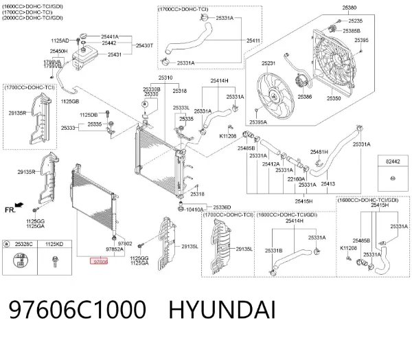 Chłodnica klimatyzacji 97606C1000 Hyundai/Kia
