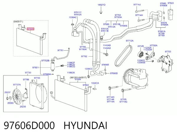 Chłodnica klimatyzacji 97606D000 Hyundai/Kia