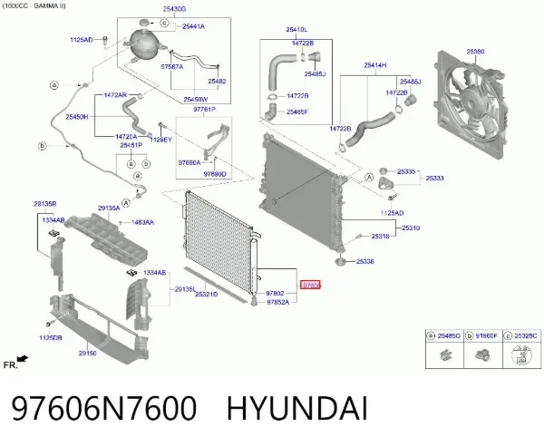 Chłodnica klimatyzacji 97606N7600 Hyundai/Kia