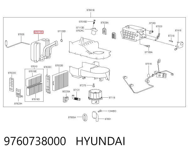 Parownik klimatyzacji Hyundai Trajet FO