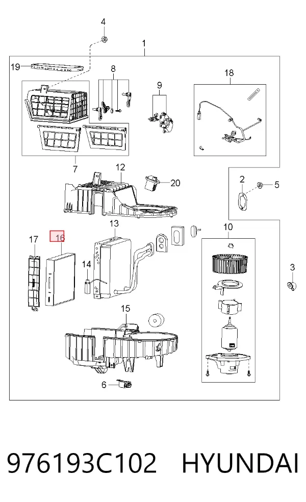 Filtr kabiny 976193C102 Hyundai/Kia