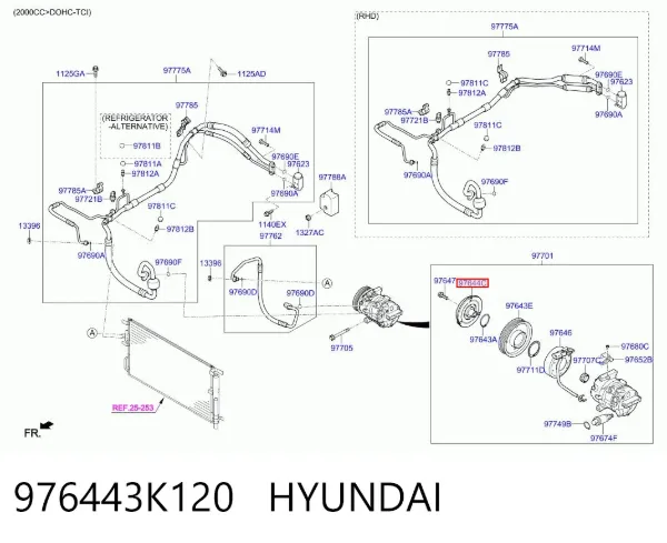 Tarcza sprzęgła kompresora klimatyzacji 976443K120 Hyundai/Kia