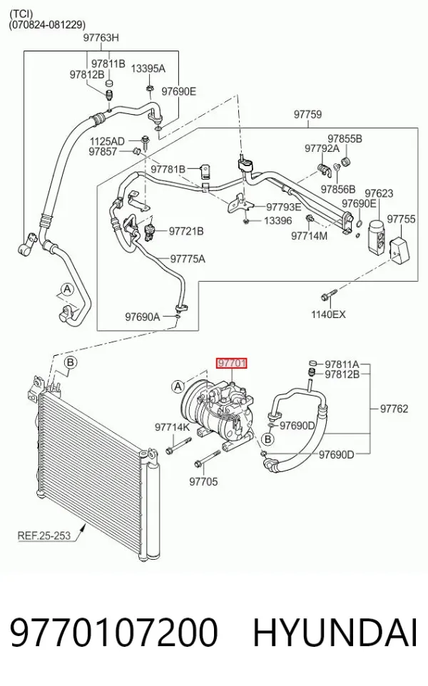 Sprężarka klimatyzacji 9770107200 Hyundai/Kia