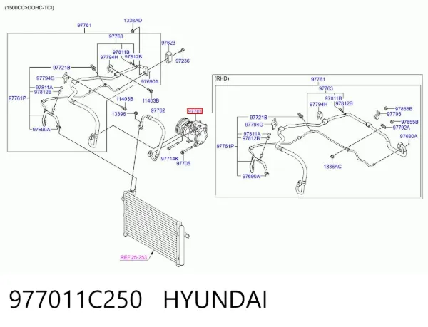 Sprężarka klimatyzacji 977011C250 Hyundai/Kia
