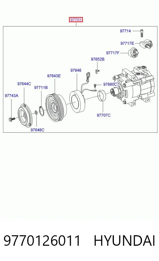 Sprężarka klimatyzacji 9770126011 Hyundai/Kia