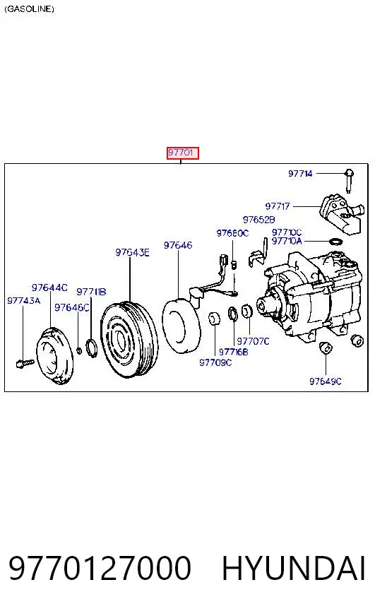 Sprężarka klimatyzacji 9770127000 Hyundai/Kia