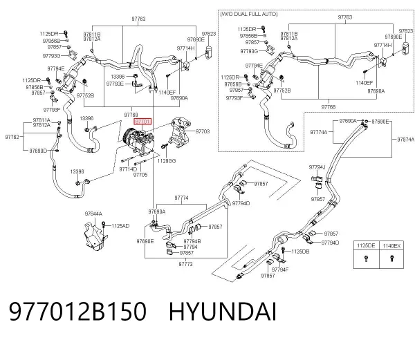 Sprężarka klimatyzacji 977012B150 Hyundai/Kia
