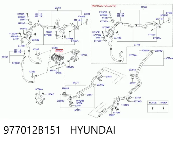 Sprężarka klimatyzacji 977012B151 Hyundai/Kia