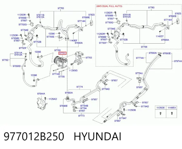 Sprężarka klimatyzacji 977012B250 Hyundai/Kia