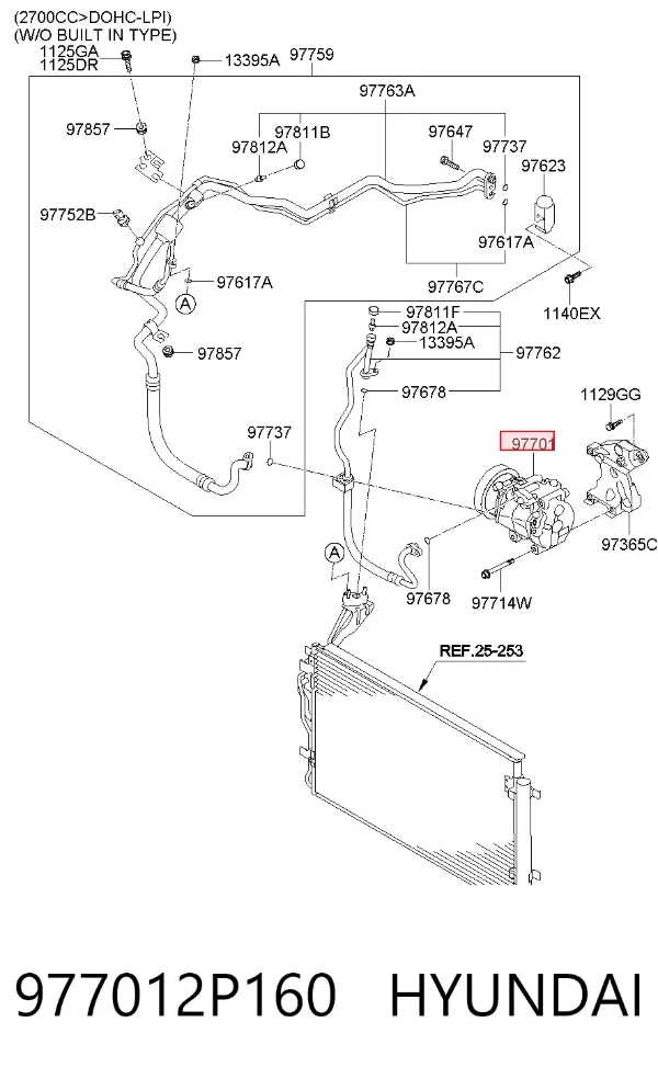 Sprężarka klimatyzacji 977012P160 Hyundai/Kia