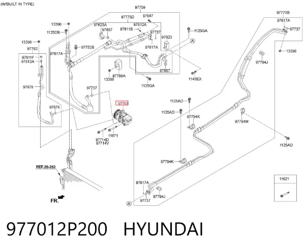 Sprężarka klimatyzacji 977012P200 Hyundai/Kia