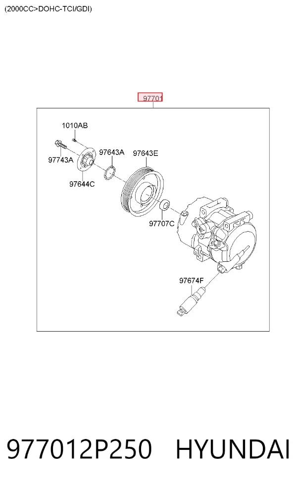 Sprężarka klimatyzacji 977012P250 Hyundai/Kia