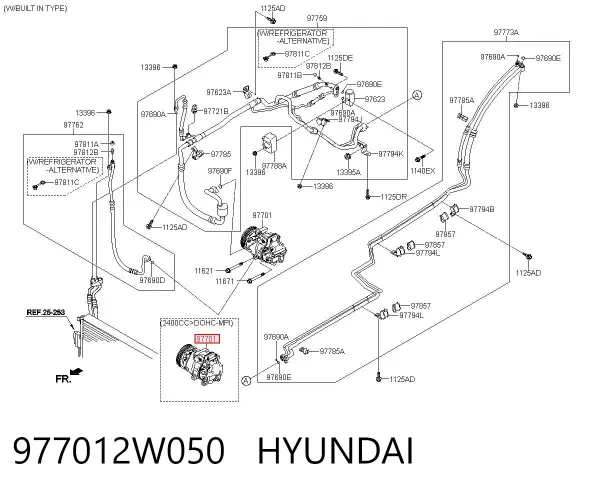 Sprężarka klimatyzacji 977012W050 Hyundai/Kia