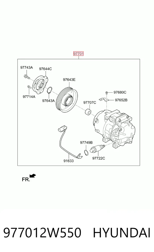 Sprężarka klimatyzacji 977012W550 Hyundai/Kia