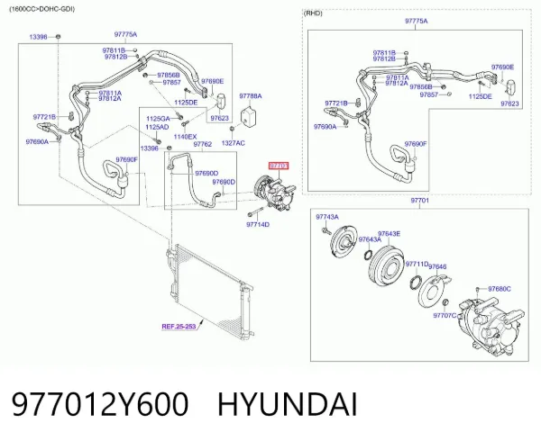 Sprężarka klimatyzacji 977012Y600 Hyundai/Kia
