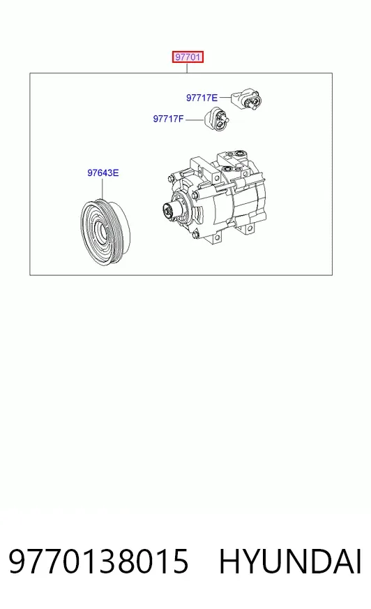 Sprężarka klimatyzacji 9770138015 Hyundai/Kia