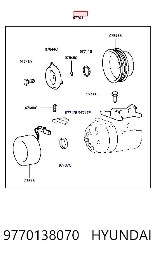Sprężarka klimatyzacji 9770138070 Hyundai/Kia