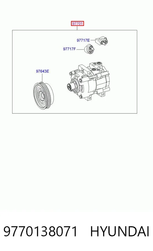 Sprężarka klimatyzacji 9770138071 Hyundai/Kia