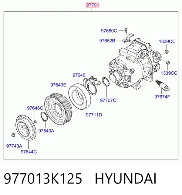 Sprężarka klimatyzacji 977013K125 Hyundai/Kia