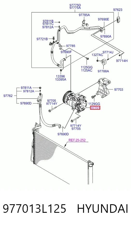 Sprężarka klimatyzacji 977013L125 Hyundai/Kia