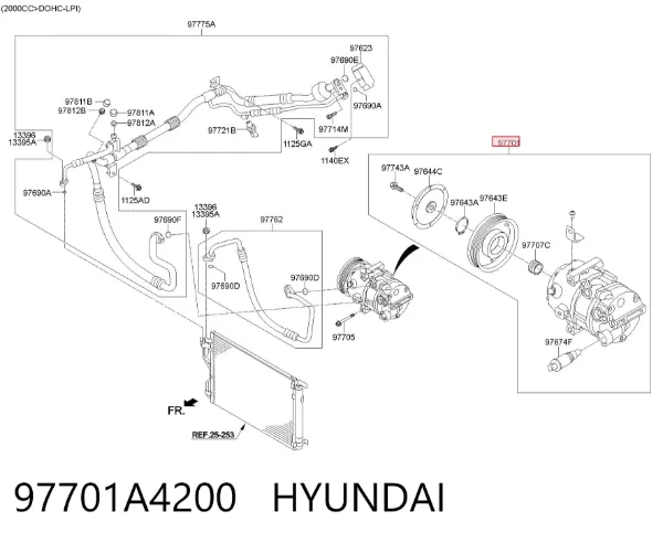 Sprężarka klimatyzacji 97701A4200 Hyundai/Kia