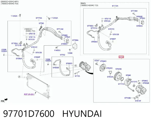 Sprężarka klimatyzacji 97701D7600 Hyundai/Kia