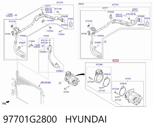 Sprężarka klimatyzacji 97701G2800 Hyundai/Kia