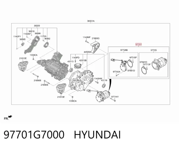 Sprężarka klimatyzacji 97701G7000 Hyundai/Kia