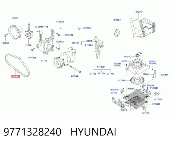 Pas napędowy mechanizmów 9771328240 Hyundai/Kia