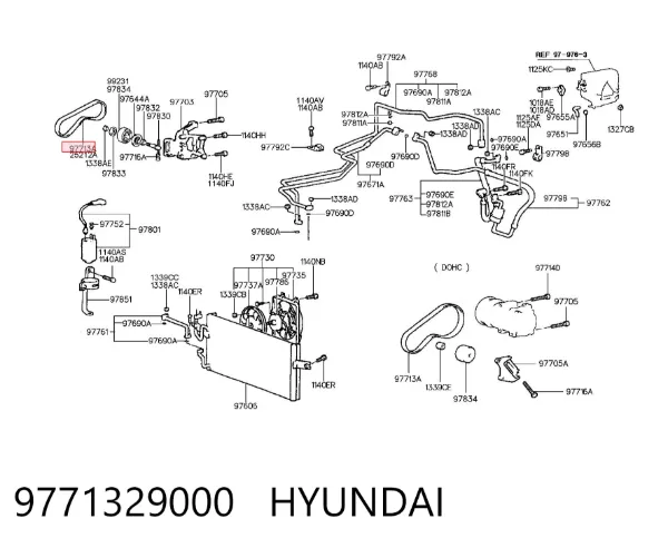 Pas napędowy mechanizmów 9771329000 Hyundai/Kia