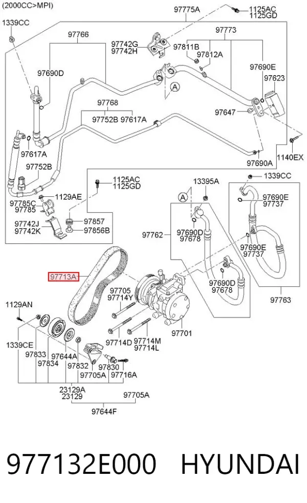 Pas napędowy mechanizmów 977132E000 Hyundai/Kia