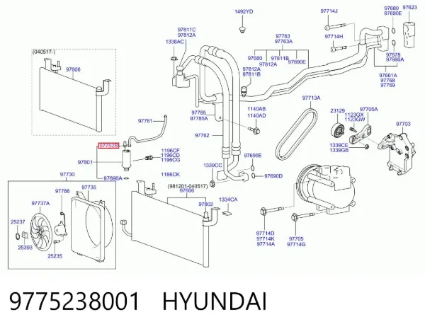 Czujnik ciśnienia bezwzględnego klimatyzacji Hyundai Sonata IV