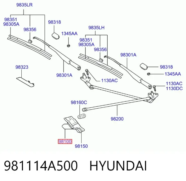 Silniczek wycieraczki szyby przedniej Hyundai H-1 STAREX Starex