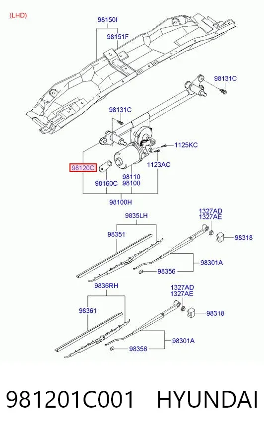 Mechanizm wycieraczek Hyundai Getz 