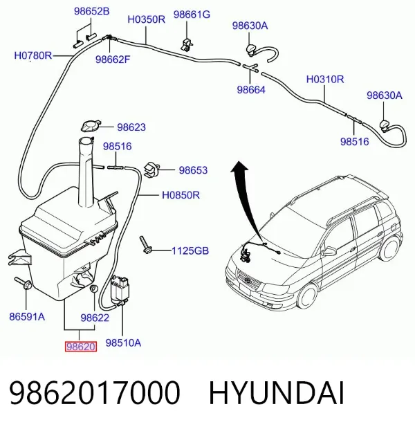 Zbiorniczek spryskiwacza szyb Hyundai Matrix FC