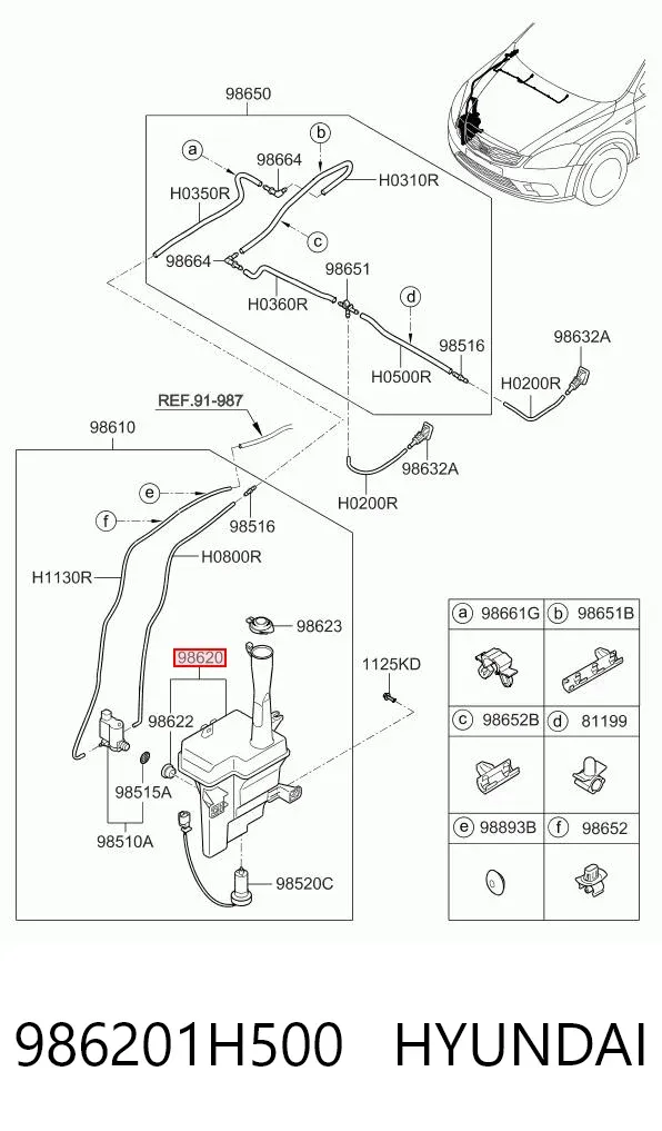 Zbiorniczek spryskiwacza szyb 986201H500 Hyundai/Kia