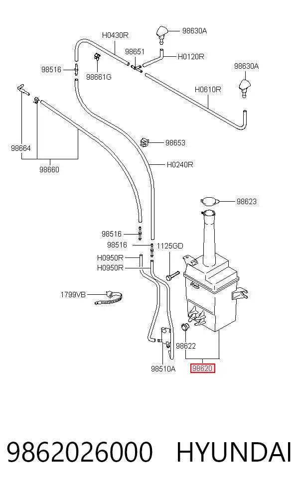 Zbiorniczek spryskiwacza szyb Hyundai Santa Fe I